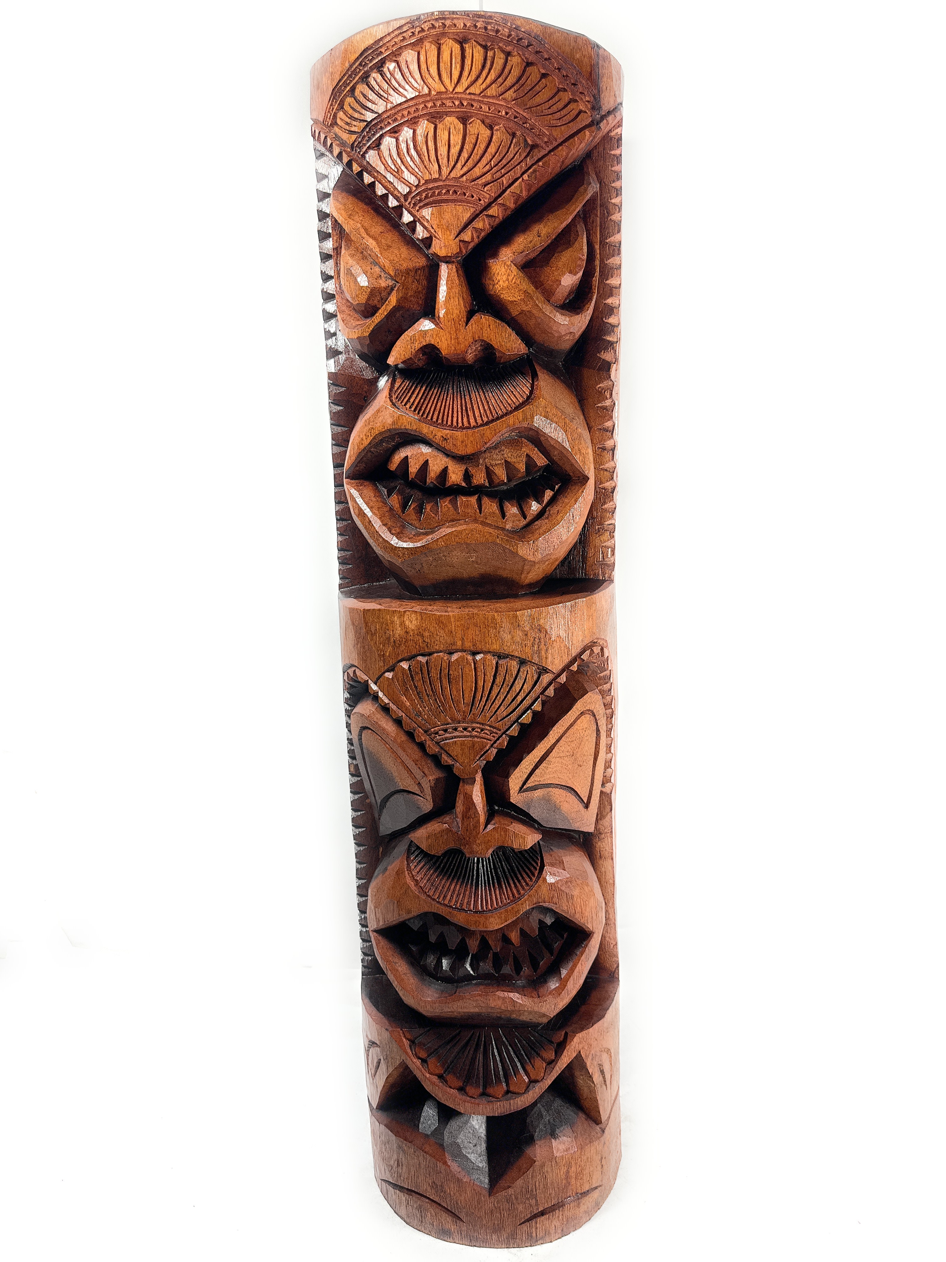 Love & Prosperity Tiki 40 inch - Stained MonkeyPod Wood - Home Decor | #rti2021100c Love & Prosperity Tiki 40 inch - Stained MonkeyPod Wood - Home Decor | #rti2021100c